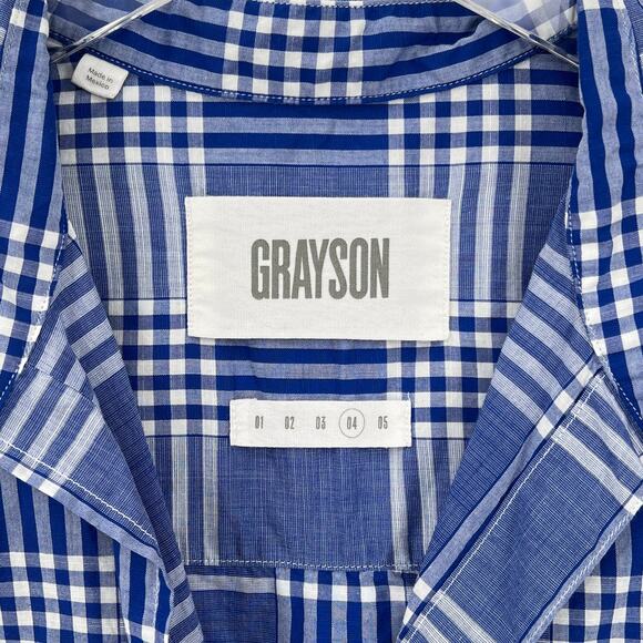 GRAYSON The Hero Button Up Shirt Womens Large Blue White Plaid ANTHROPOLOGIE - Picture 10 of 14